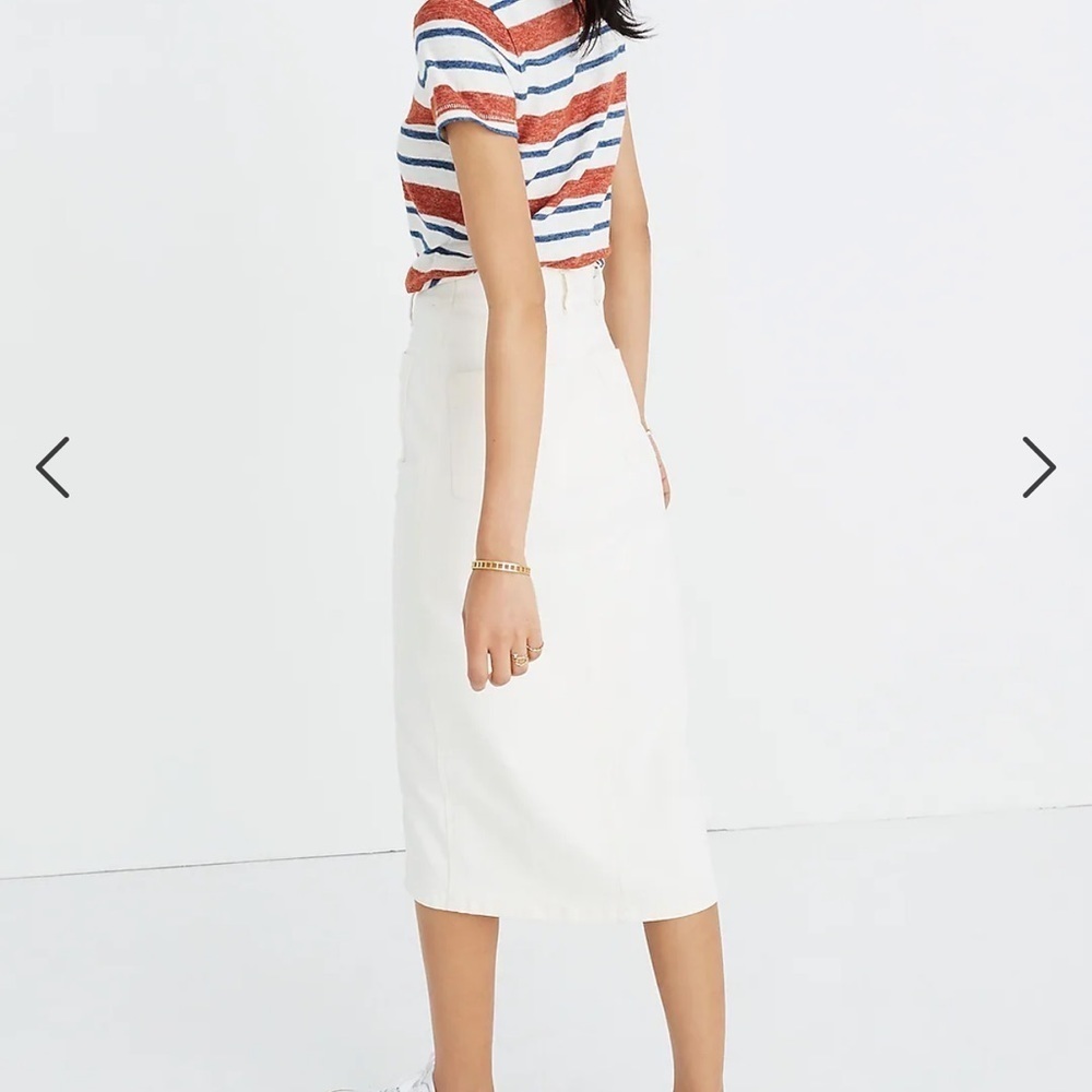 Madewell White High-Slit Jean Skirt 27 - Picture 4 of 17